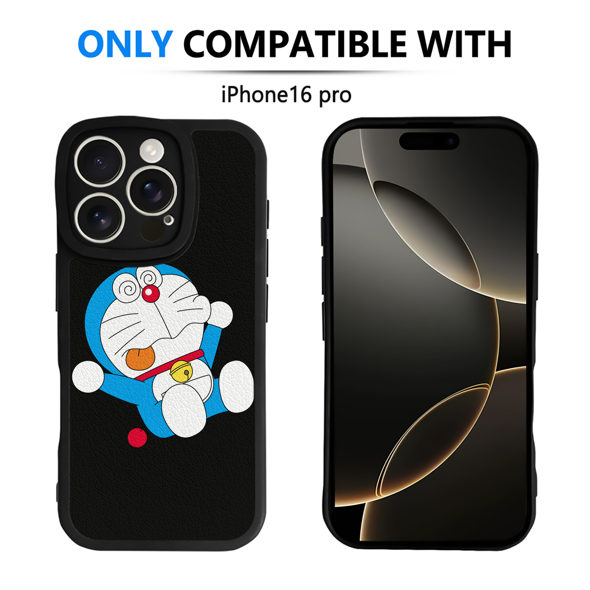 （画像用） ドラえもん Doraemon 【iPhone 16シリーズ対応】シリコンスマホケース（レザー調） 材質：シリコン
